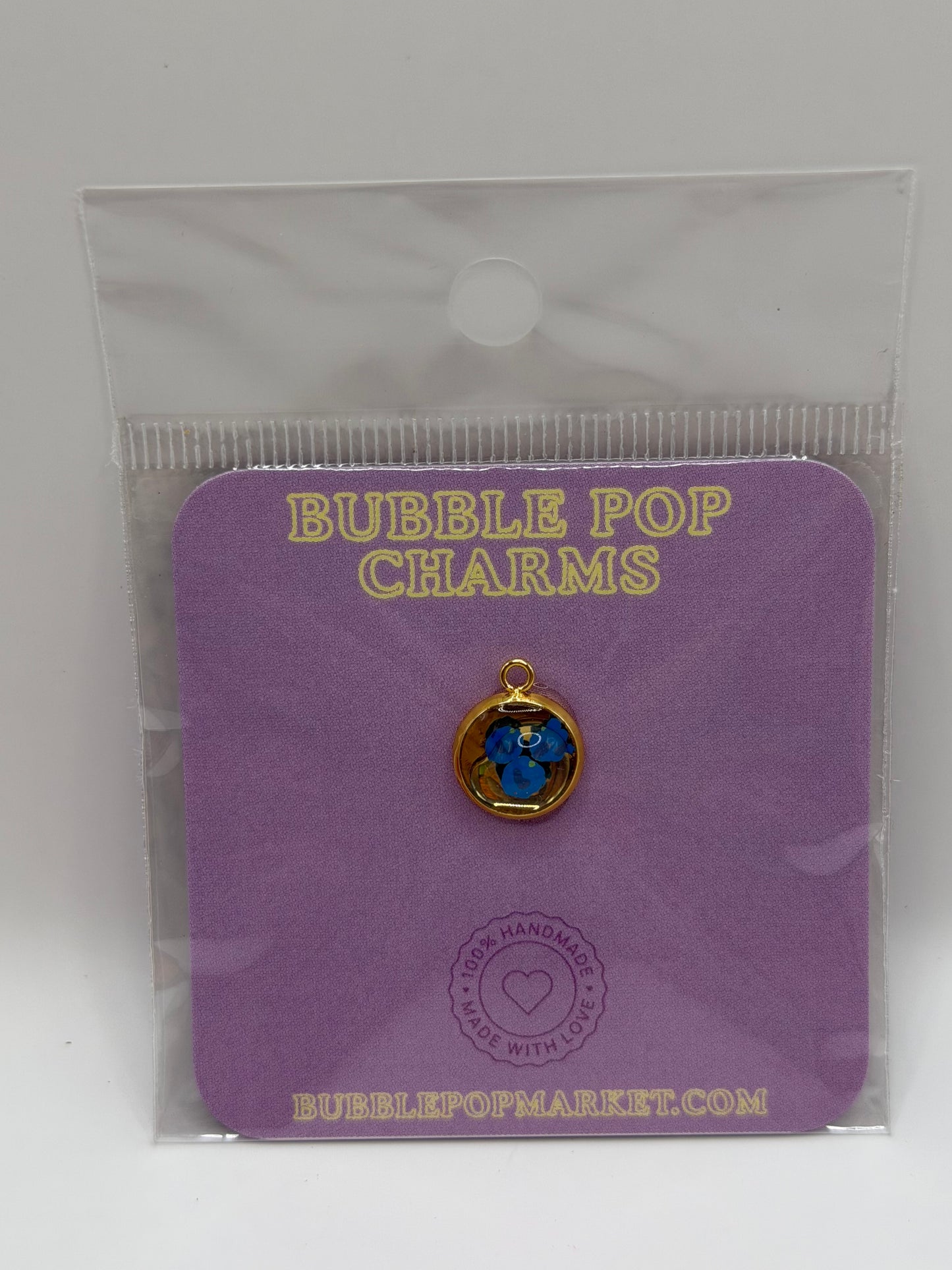 Blueberry Bubble Pop Charm - Handmade Fruit Charm