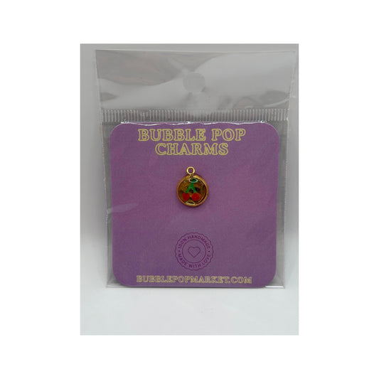 Cherry Bubble Pop Charm - Double Cherry Handmade Charm