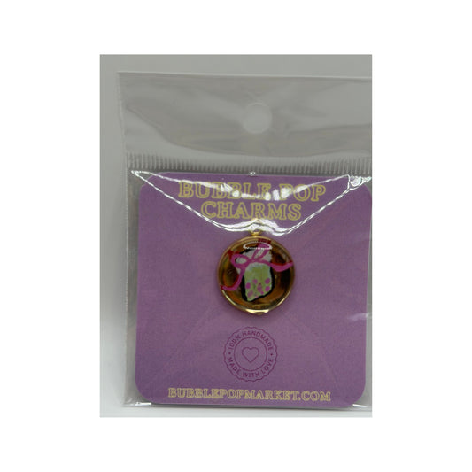 Strawberry Milk Bow Charm - Large Kawaii Boba Drink Charm