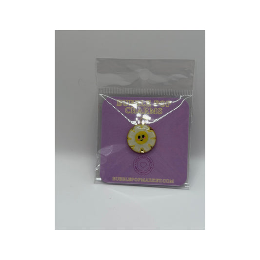 Sunny Daisy Smile Charm - Happy Flower Face Bubble Charm